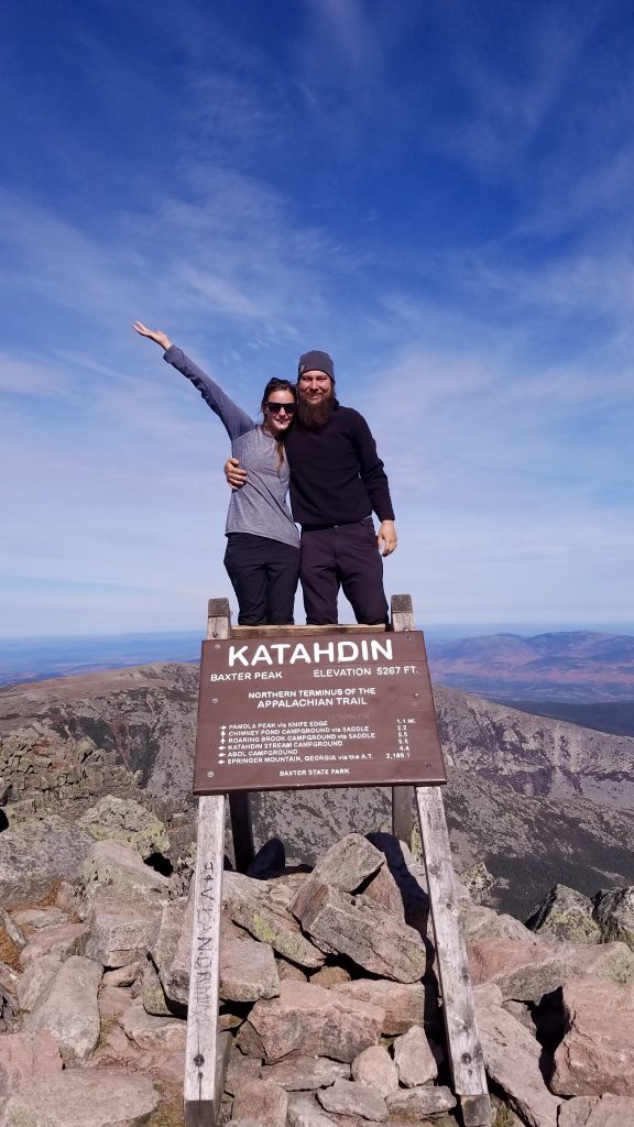 Nadine and I at the summit of Mount Katahdin.
